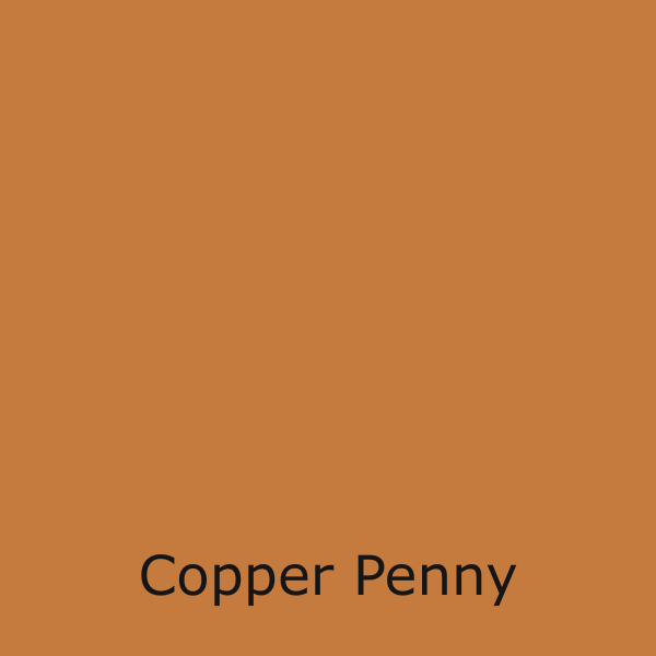 A solid square of copper-orange color with the text