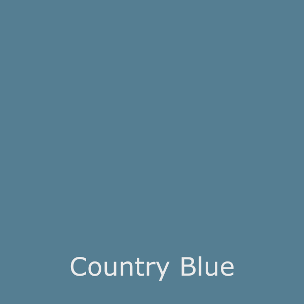 A solid square of muted, dusty blue color with the text