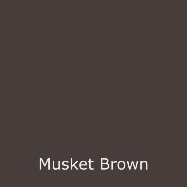 A dark, neutral brown square swatch labeled