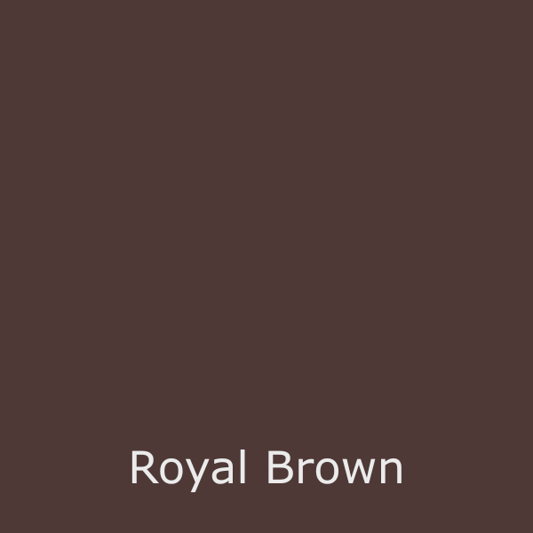 A solid square of dark brown color with the text