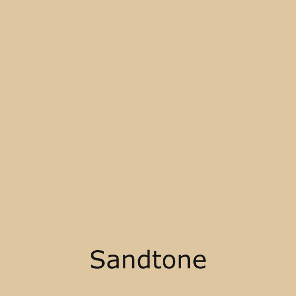 A solid square of light tan color with the text