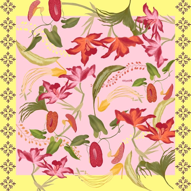 Pañoleta Orquídeas