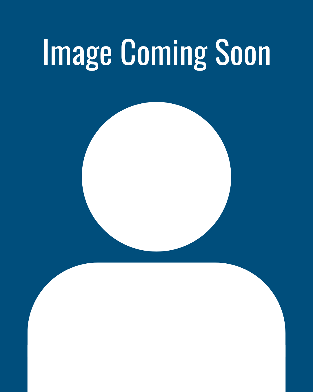 Placeholder graphic of a person with a white silhouette on a blue background, 