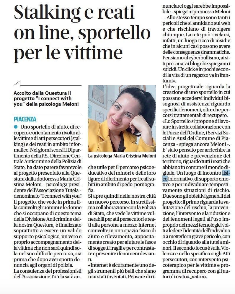 Un articolo di giornale intitolato 