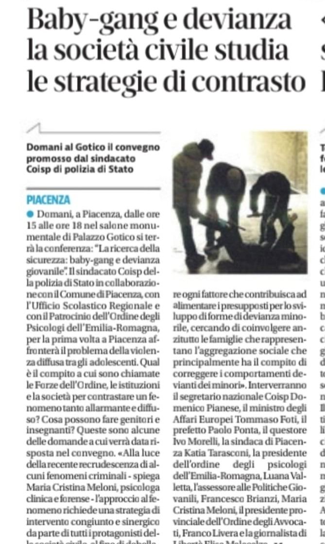 Un articolo di giornale intitolato 