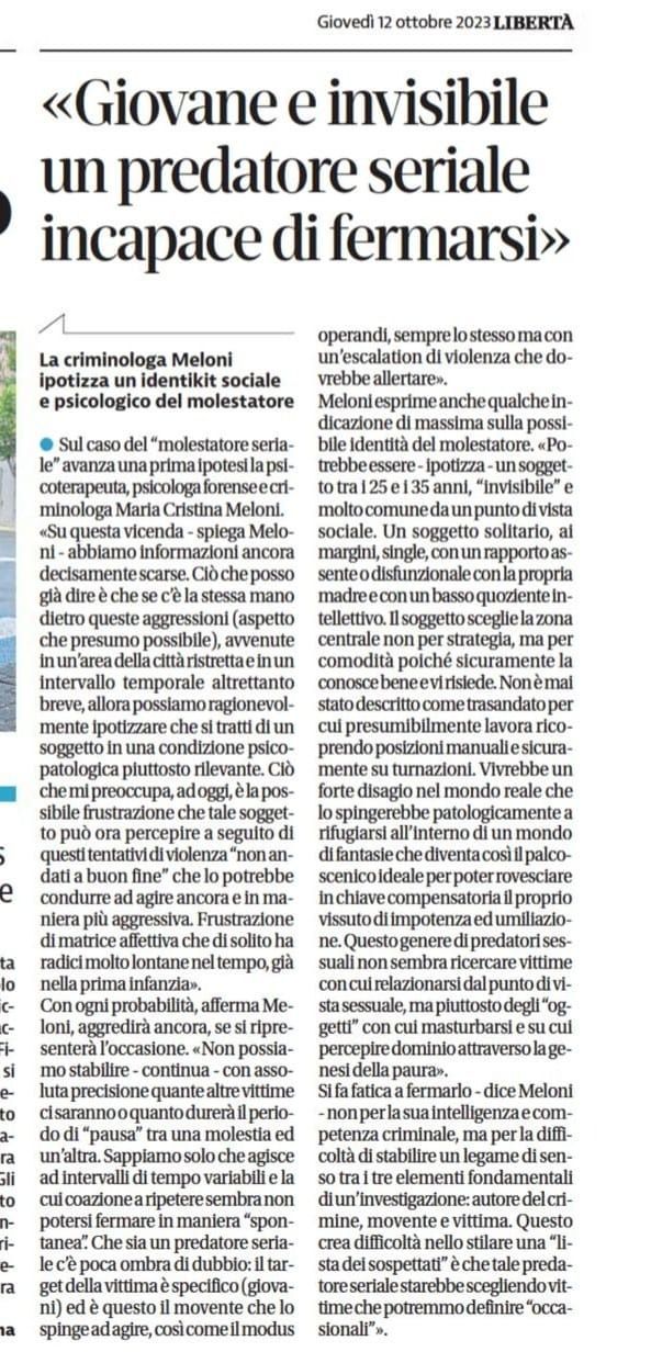 Un articolo di giornale intitolato 