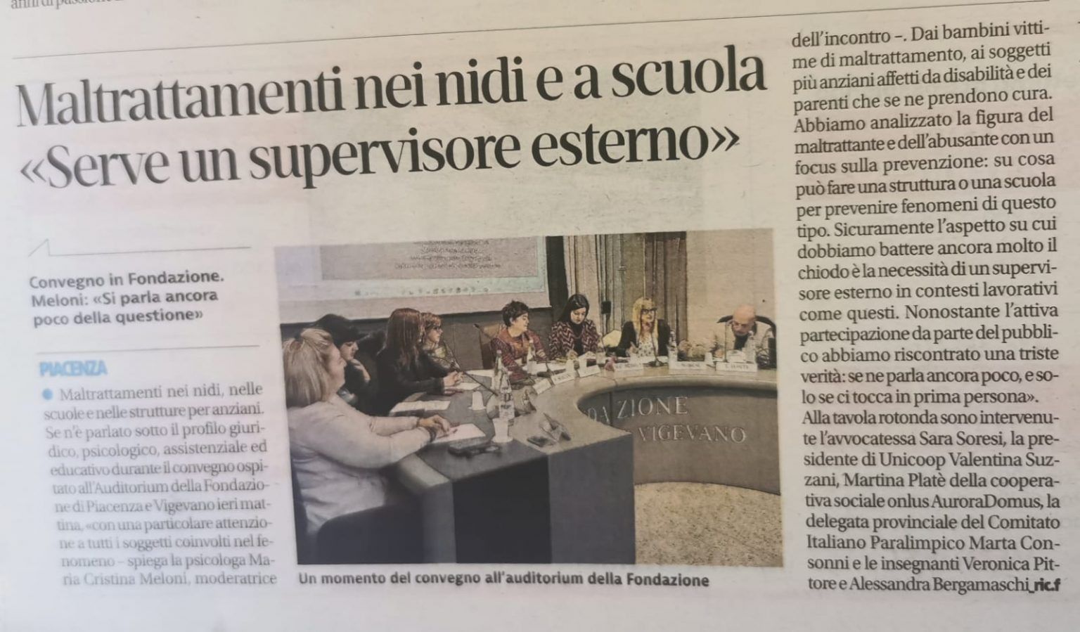 Un ritaglio di giornale intitolato 