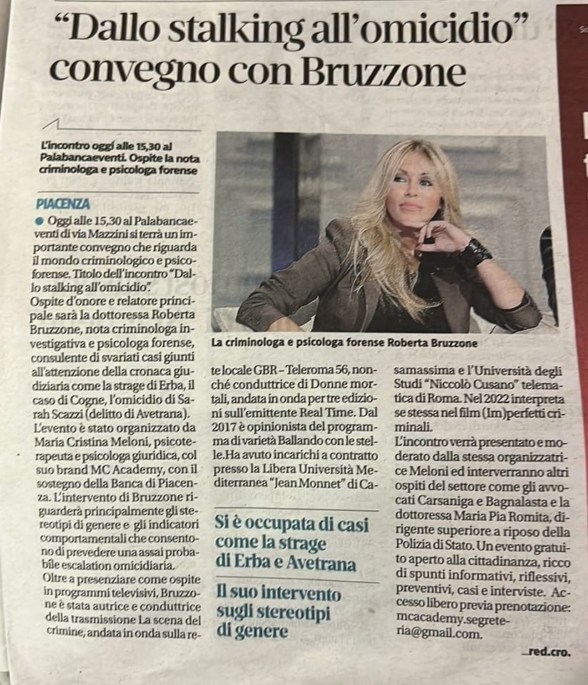 Articolo di giornale intitolato 