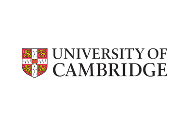 A logo for the university of cambridge with a coat of arms