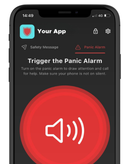 A phone with a panic alarm app on it