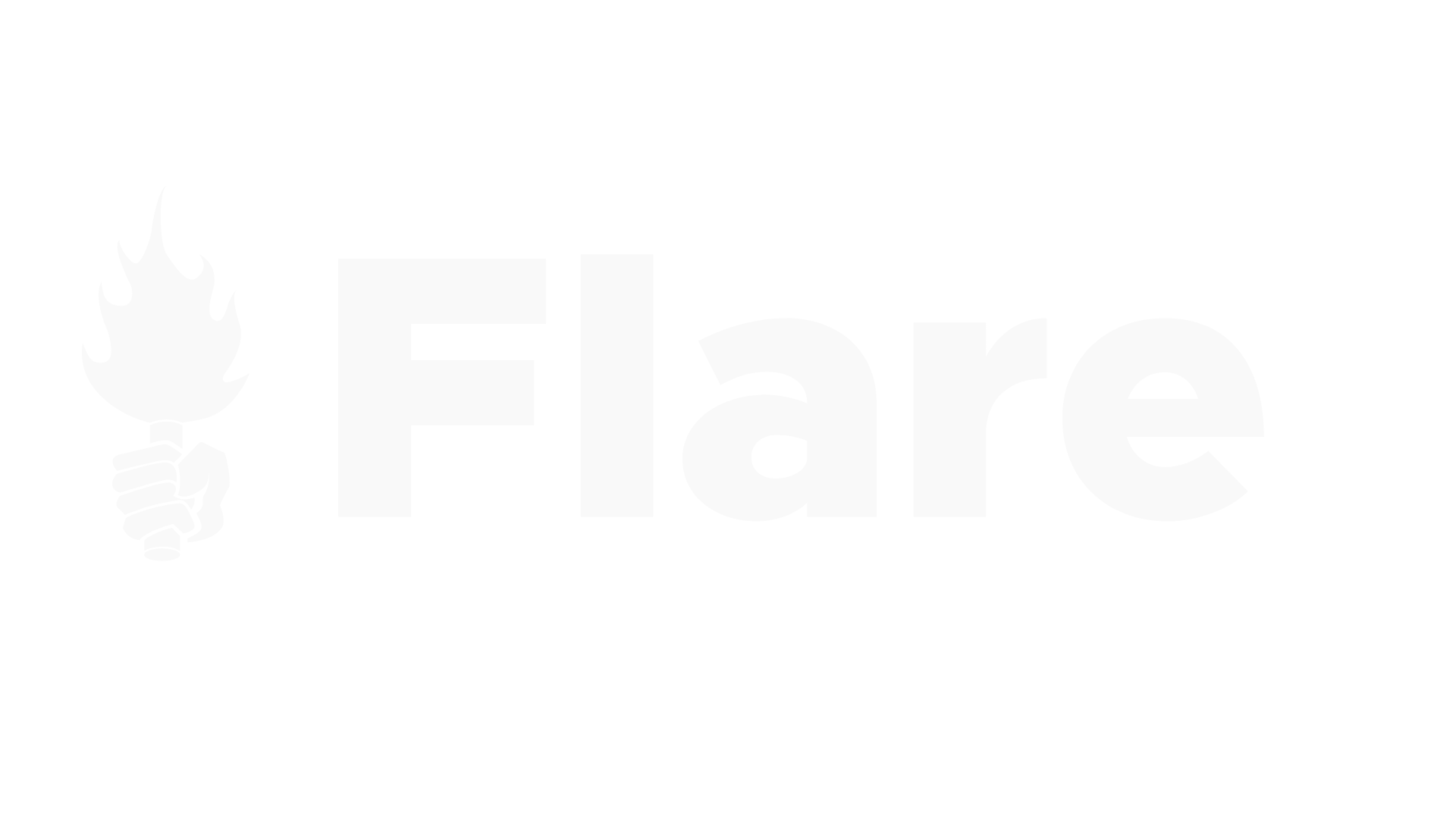 The word flare is written in white on a white background.