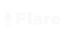 The word flare is written in white on a white background.