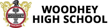 A logo for woodhey high school with a coat of arms
