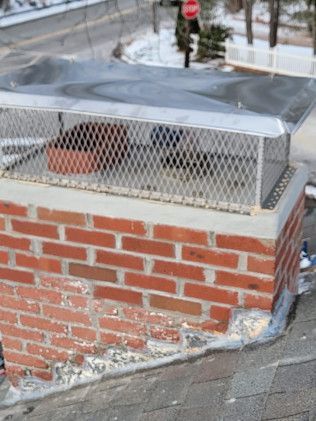 Chimney with a metal cover