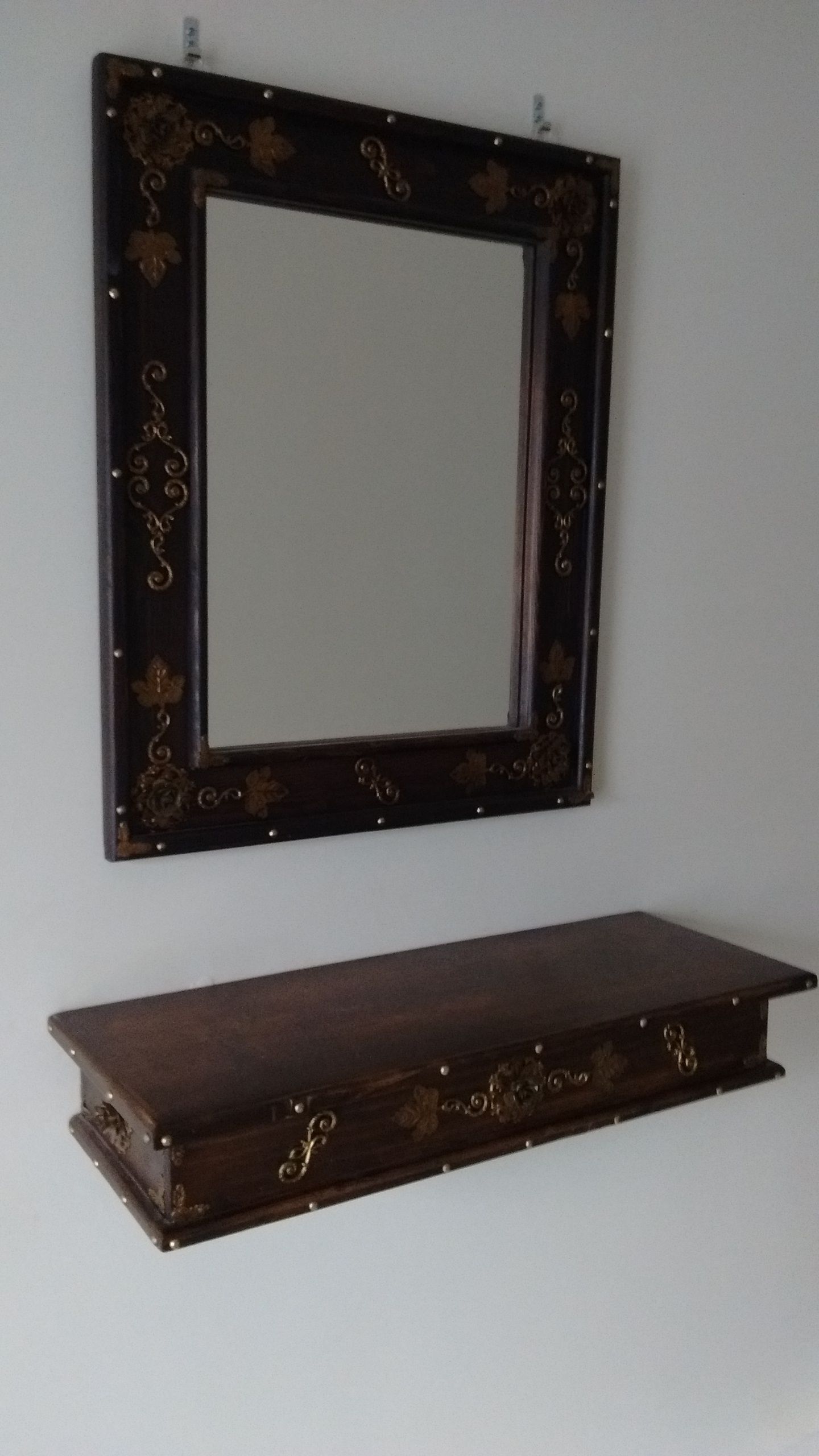 Mirror and shelf