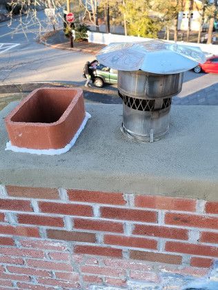 Chimney with a metal cap
