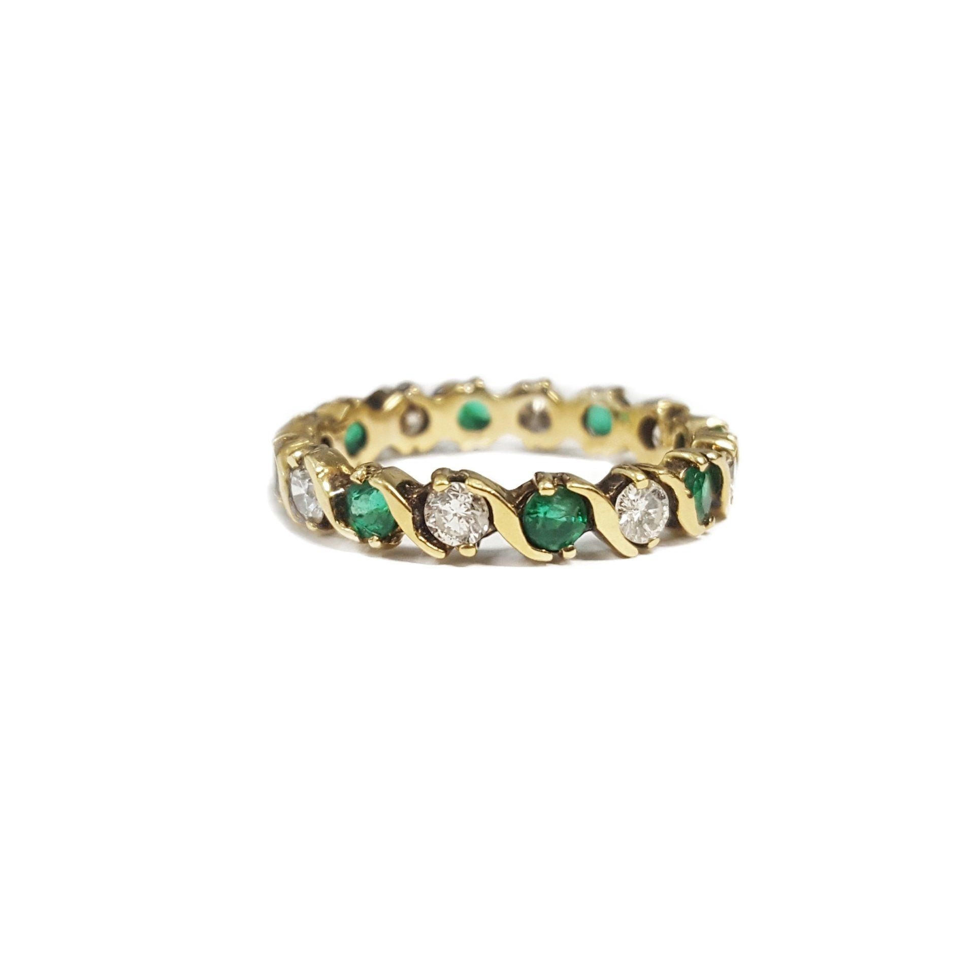 Emerald Diamond Eternity Band