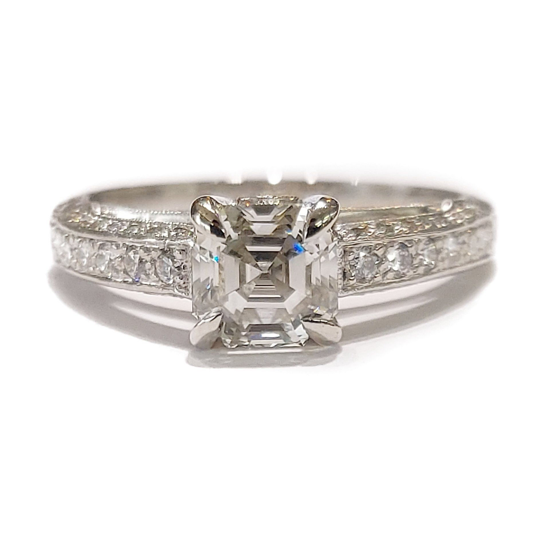 Square Emerald Cut Engagement Ring
