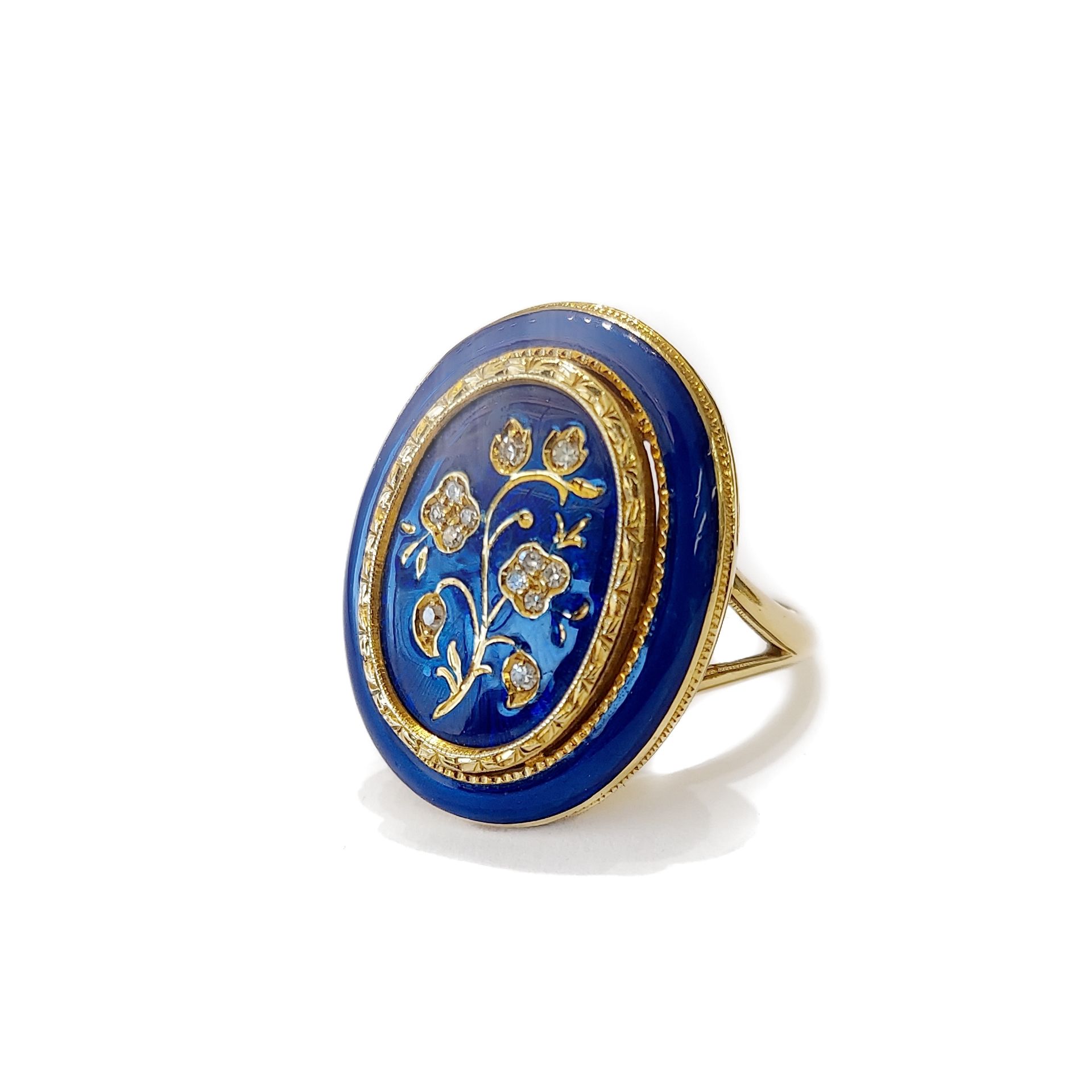 Blue Enamel Ring