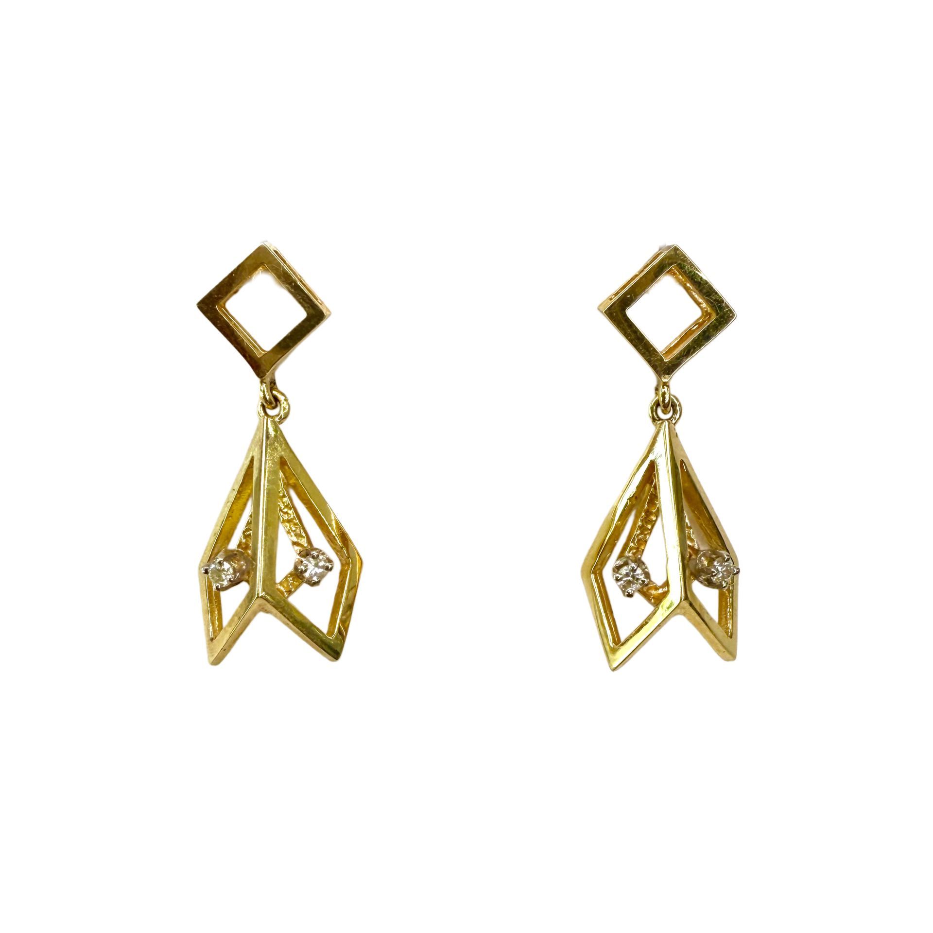 Gold and Diamond Earrings