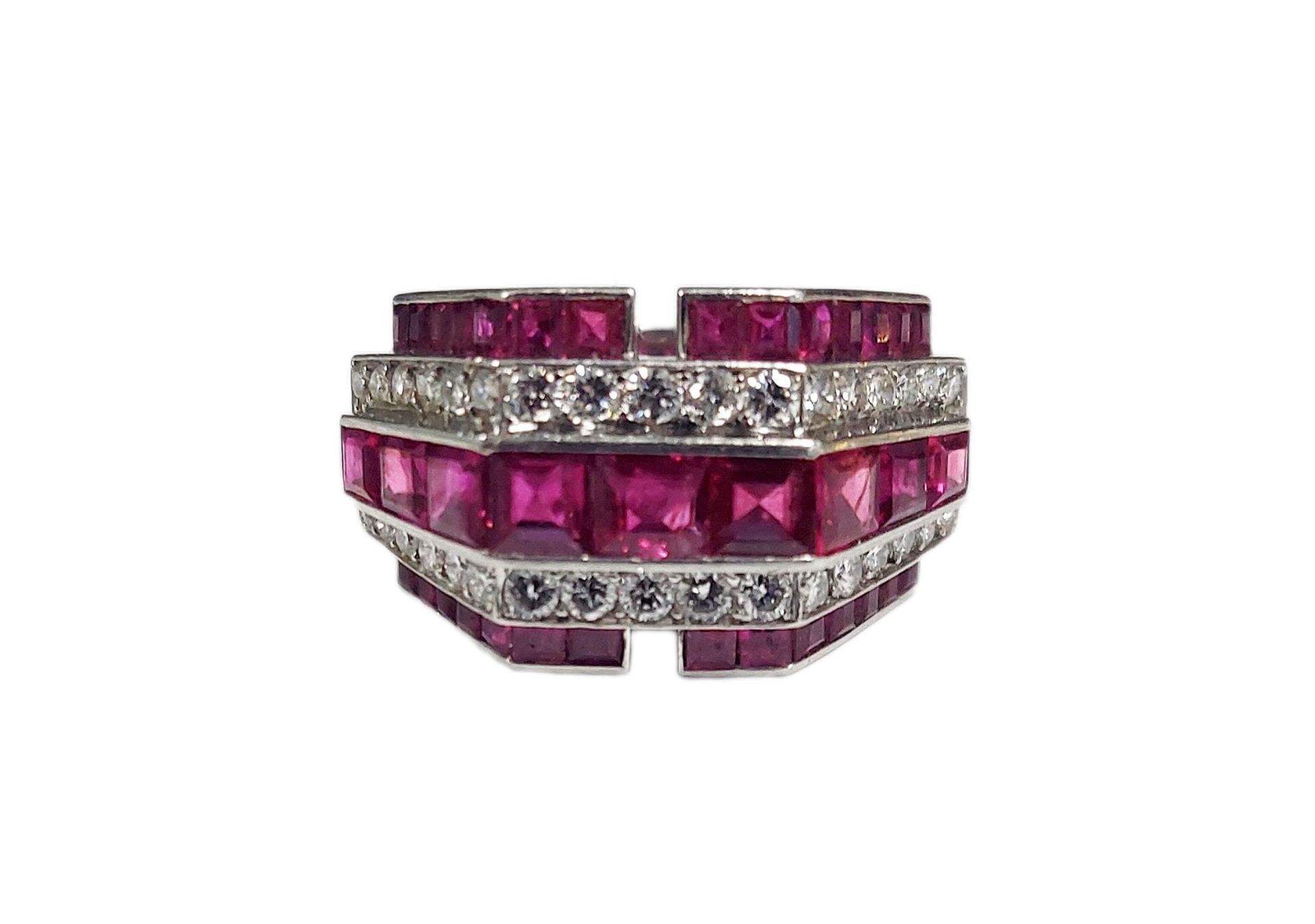Art Deco Ruby and Diamond Ring