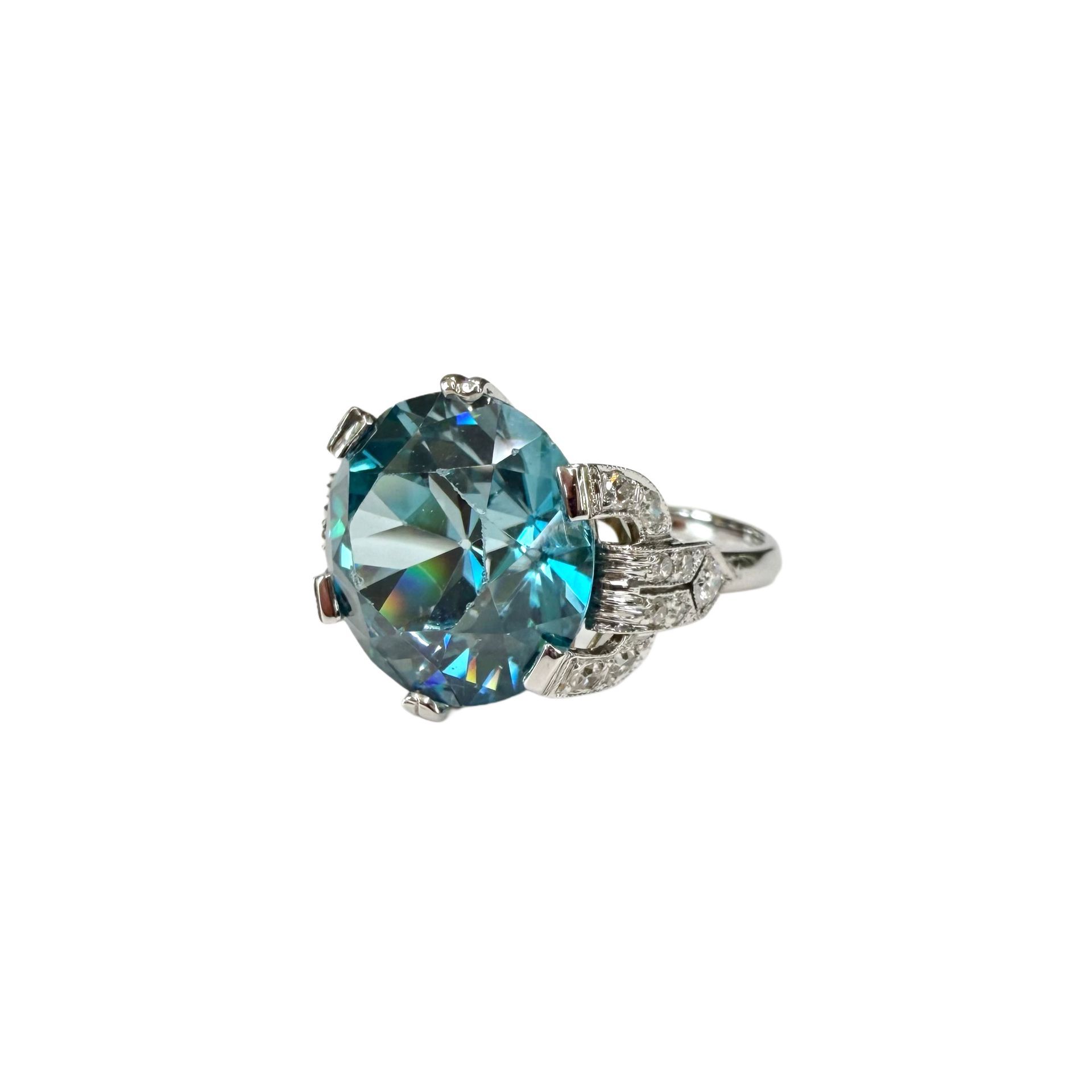 Blue Zircon Ring