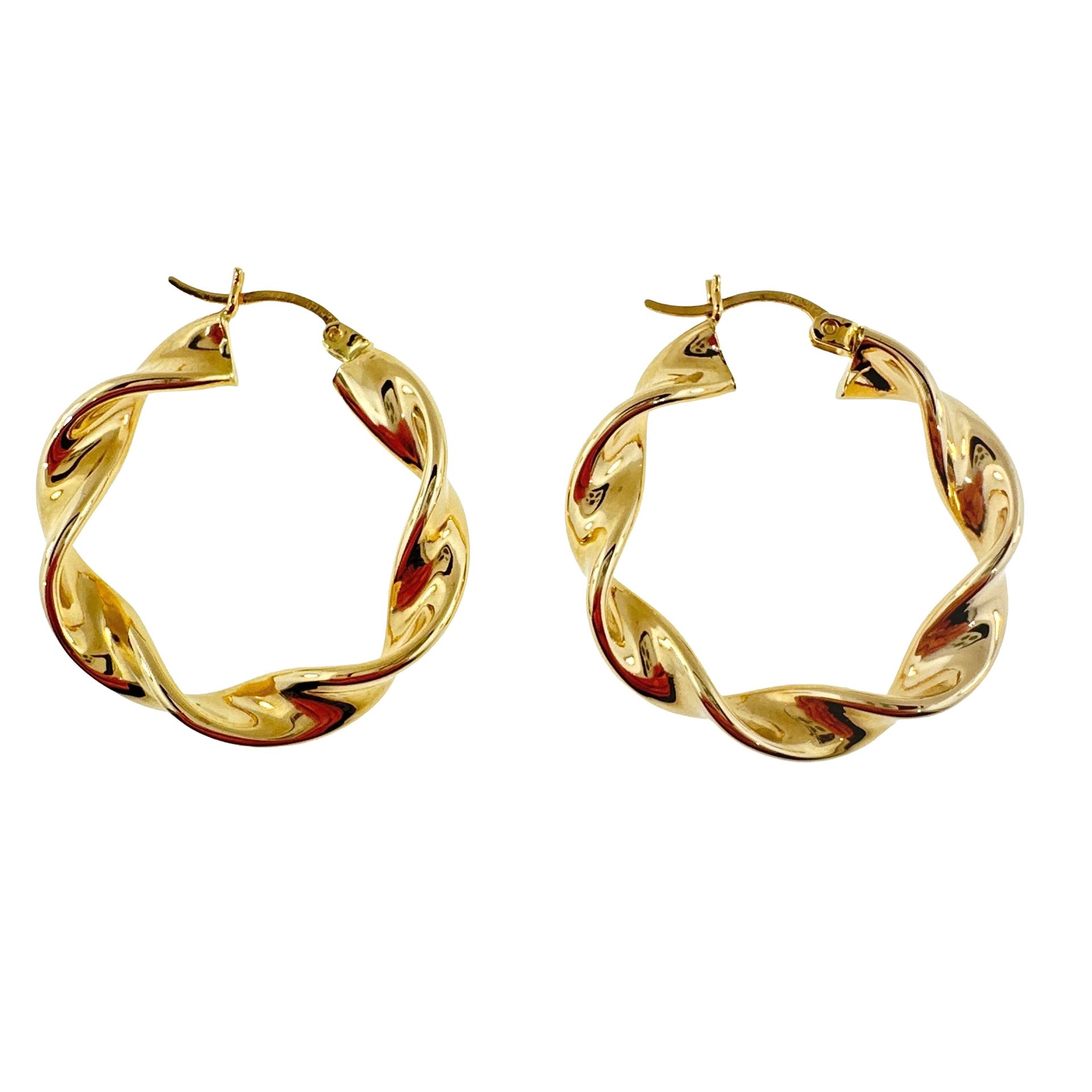 Gold Twisted Hoops