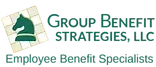 Logo for Group Benefit Strategies, LLC. A green knight chess piece is in a checkered box.