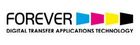 Forever digital transfer applications technology logo with color swatches.