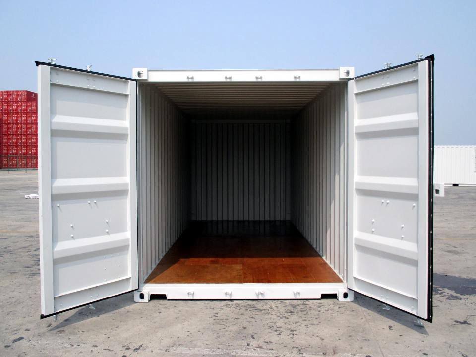 An Open Empty White Shipping Container Storage — Dawson Moving & Storage NQ in Brisbane, QLD