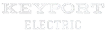 The word keyport electric is written in white letters on a white background.