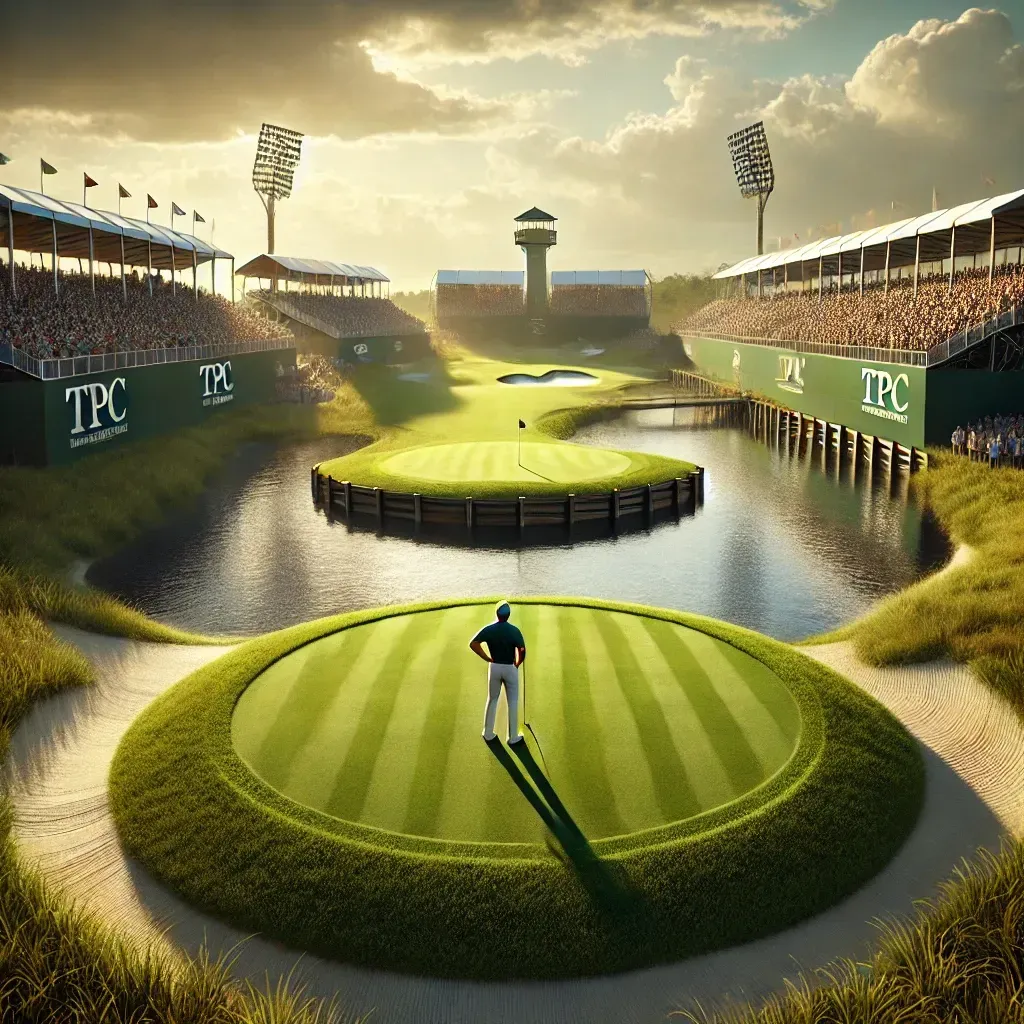 Here’s the dramatic final day of a prestigious golf championship, inspired by the 17th hole at TPC.