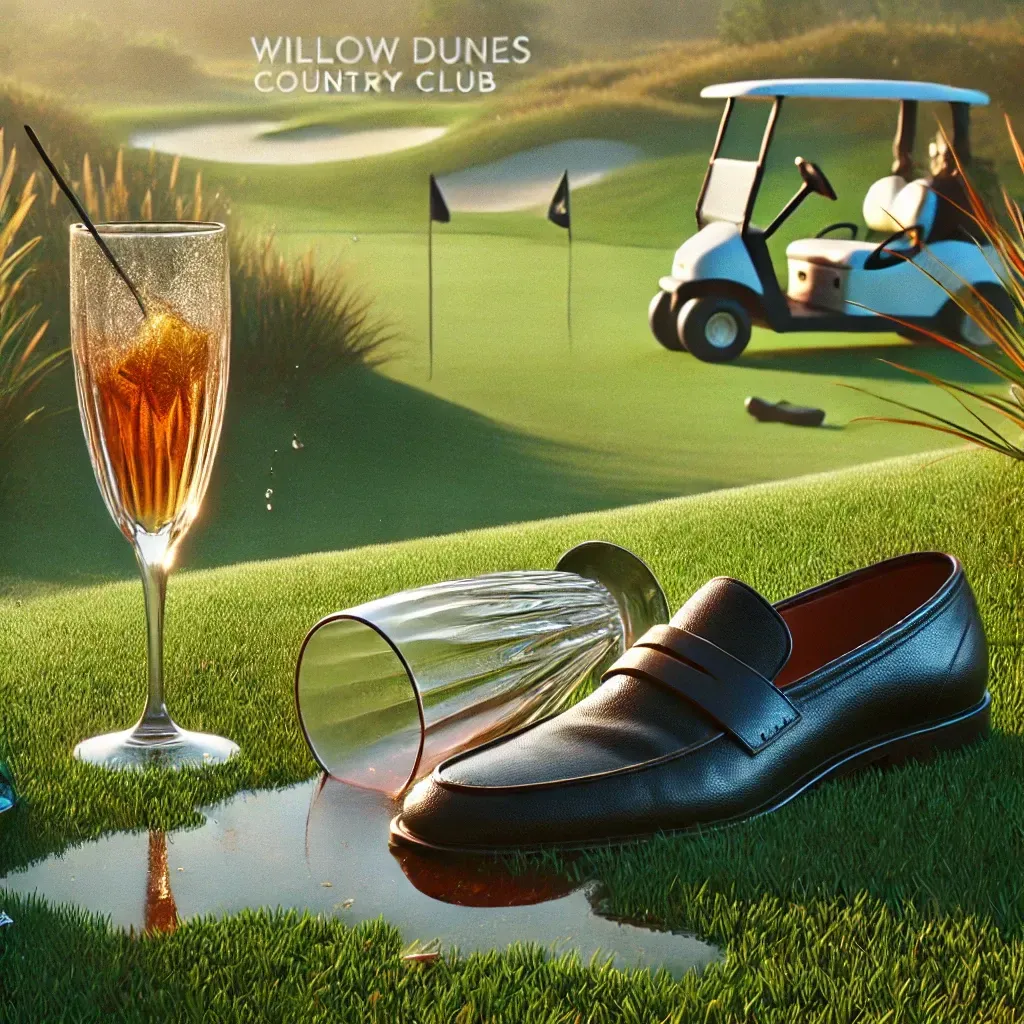 A willow dunes country club album cover with a golf cart in the background