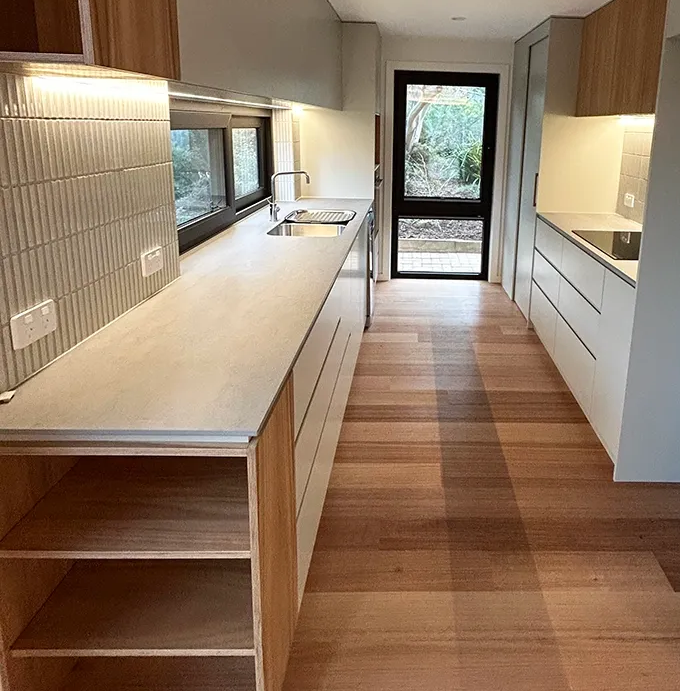 Modern Kitchen With Marble Benchtops — Straight up Building Projects in Holt, ACT