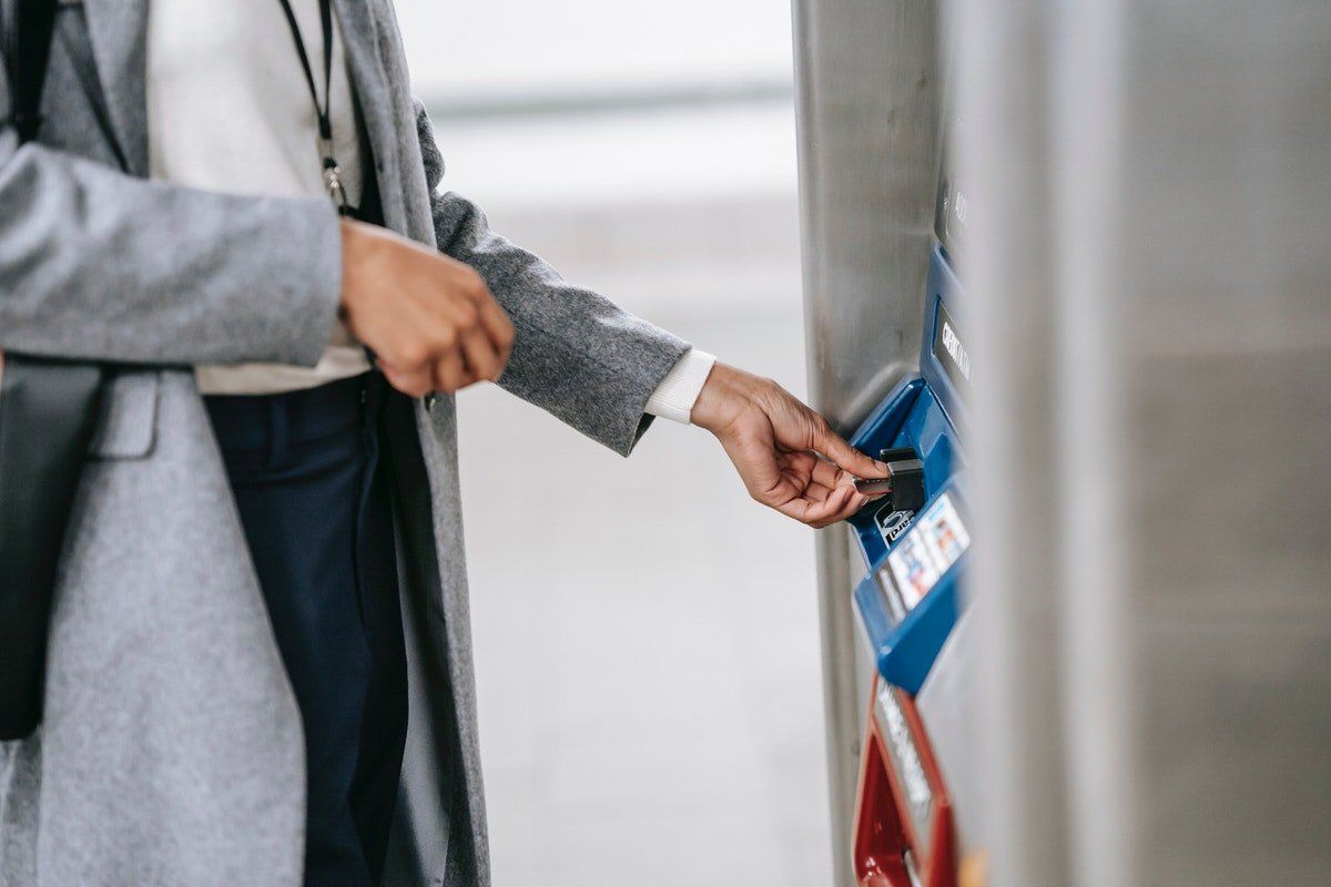 A woman checking her bank balance to make sure everything is good.