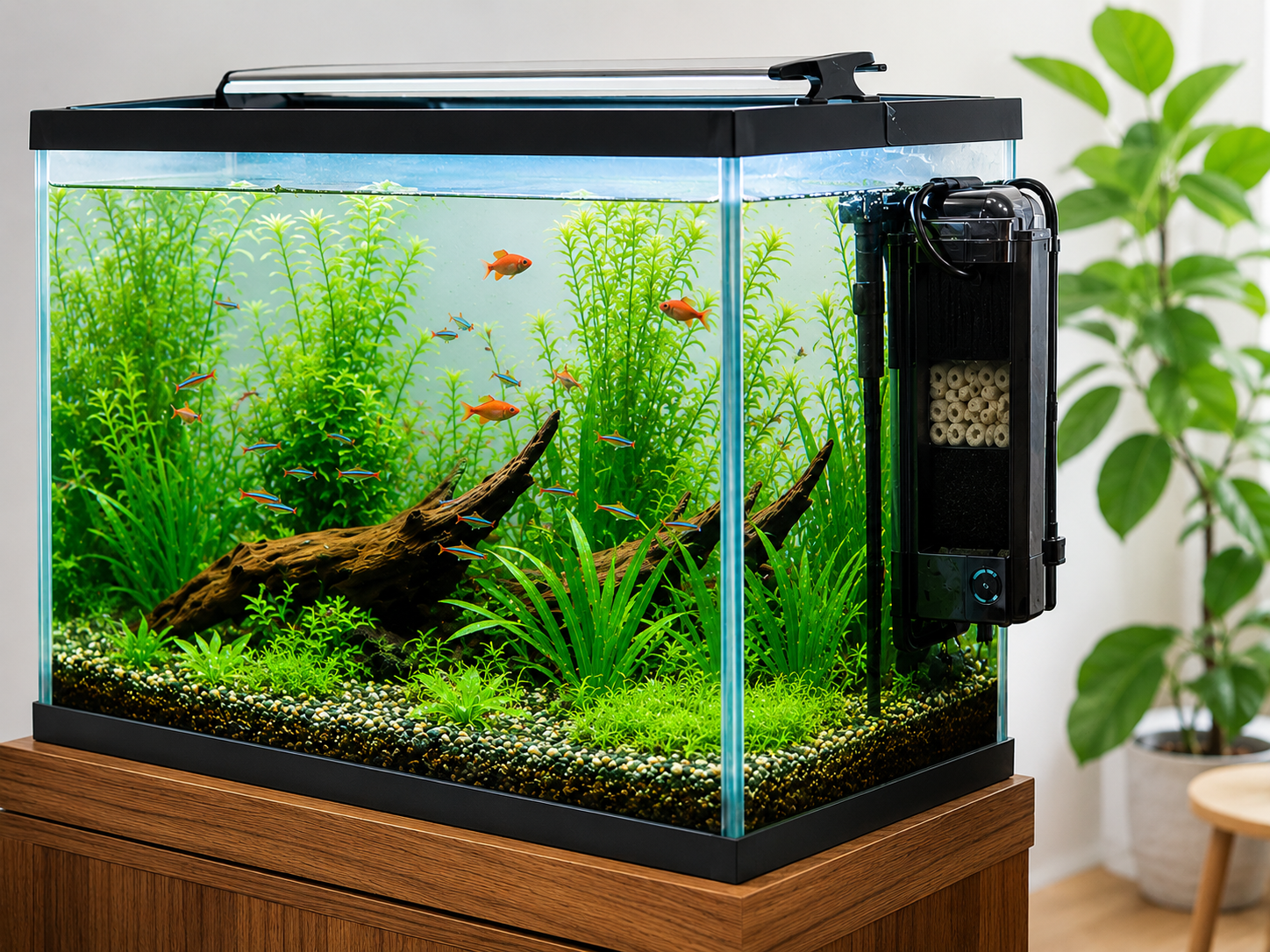 clear aquarium after cloudy fish tank water fix
