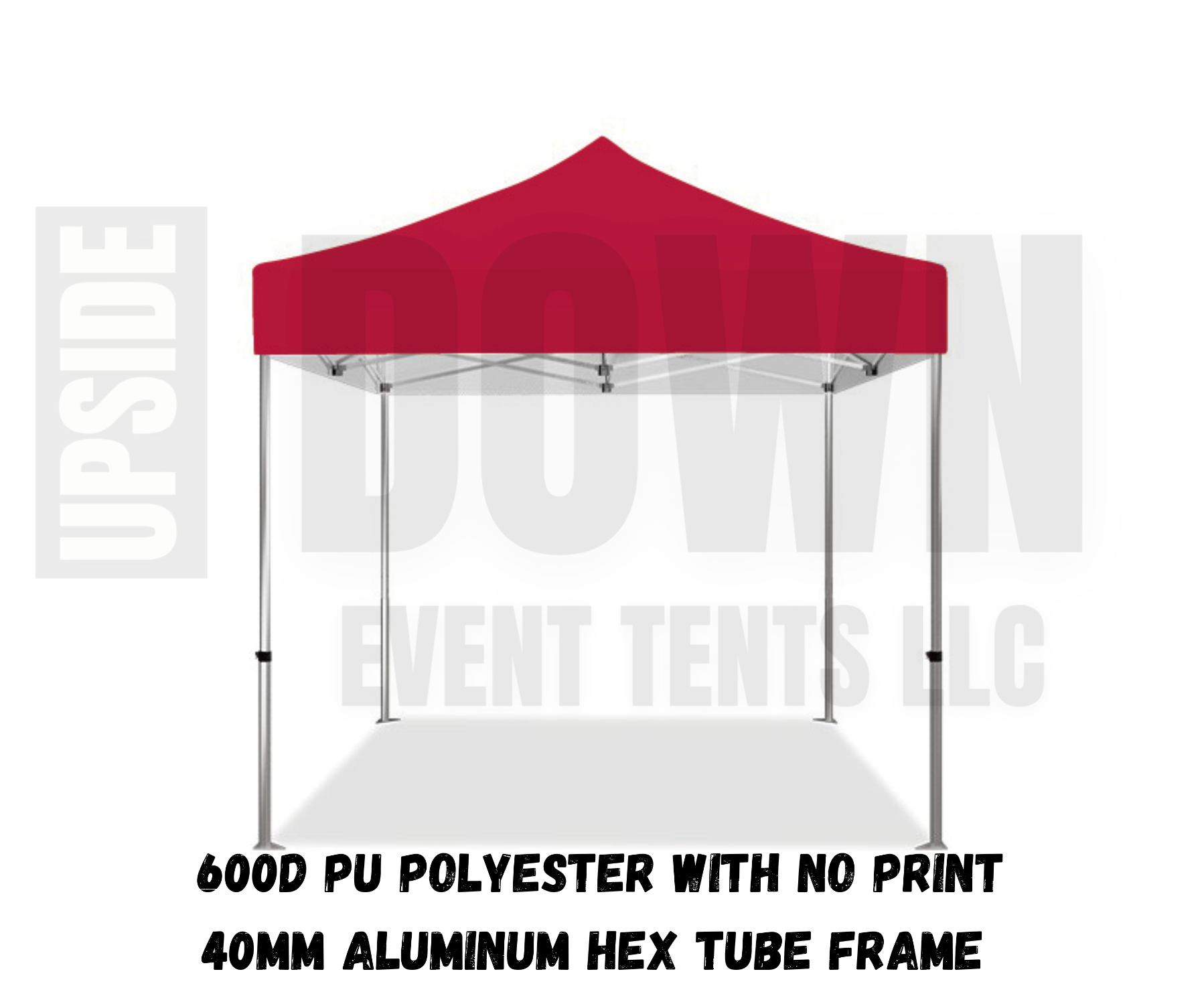 A red canopy tent with a 40mm aluminum hex tube frame