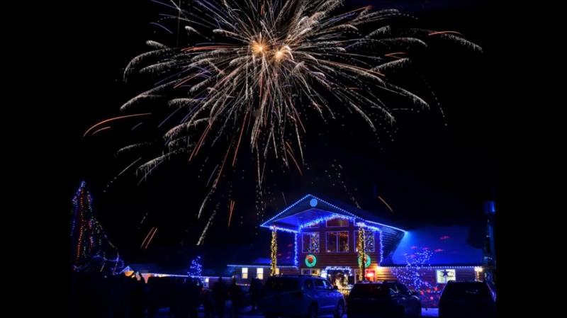 Fireworks over a resort