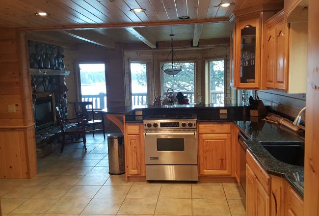 Kitchen with an oven