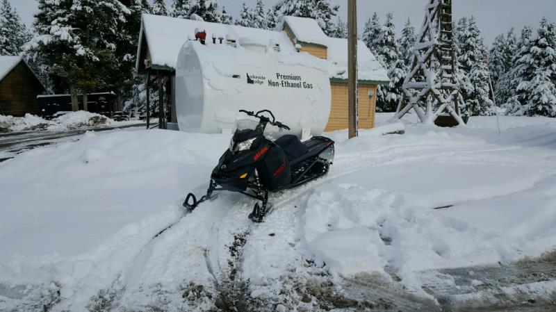 Black snowmobile