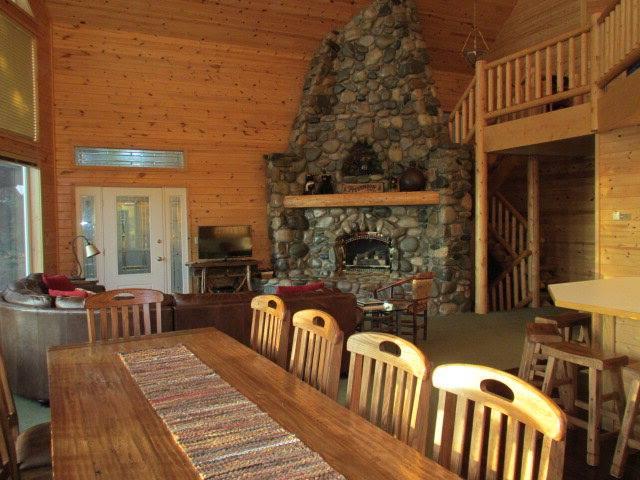 Long wooden table and chairs