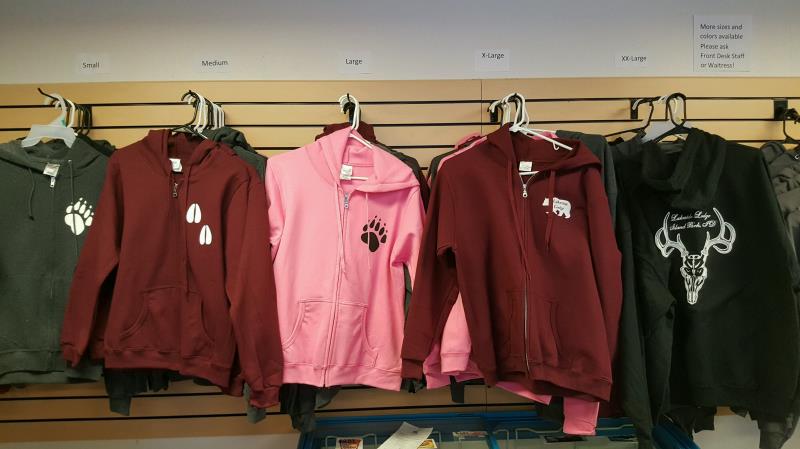 Hoodies on hanger rack