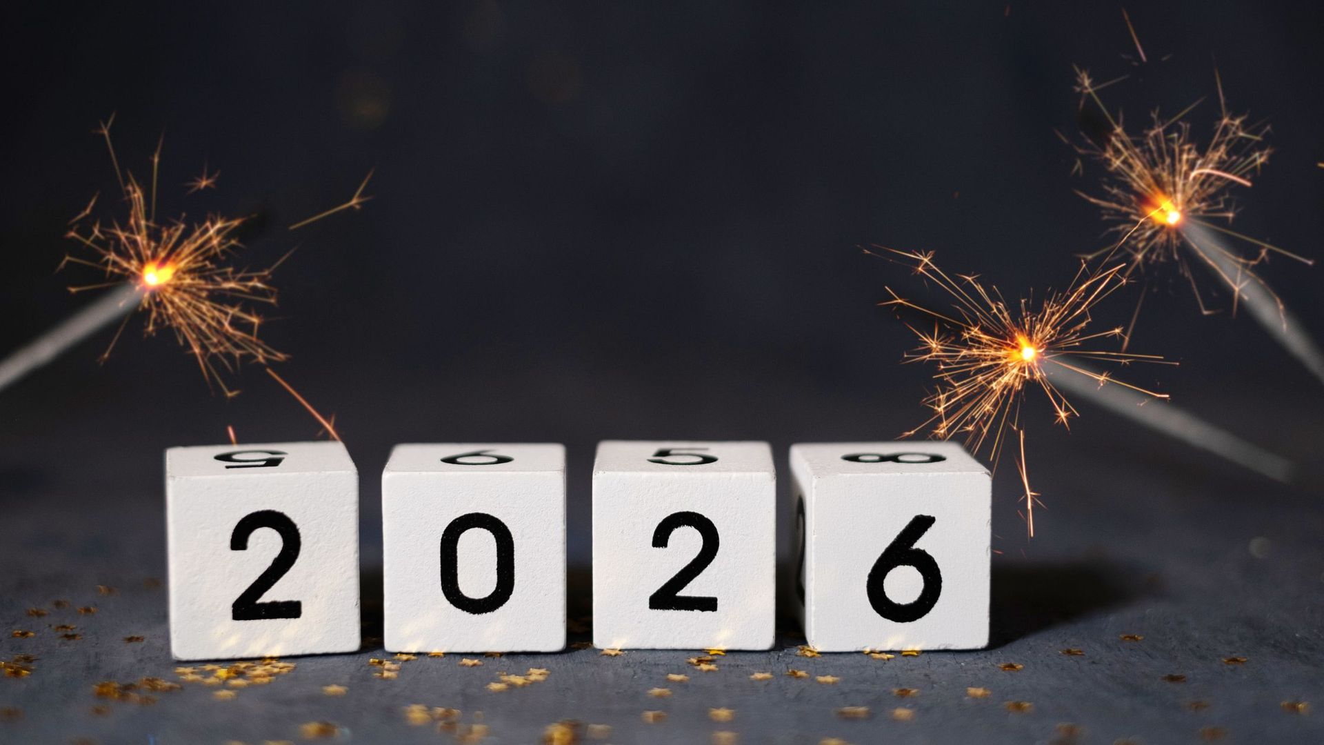 fireworks with 2026 in front