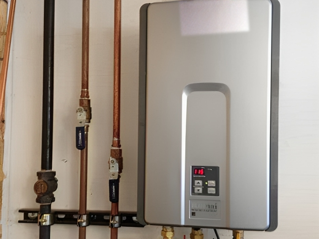 a water heater that has the number 10 on it