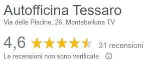Punteggio recensioni google Autofficina Tessaro