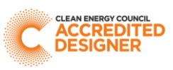 A clean energy council accredited designer logo
