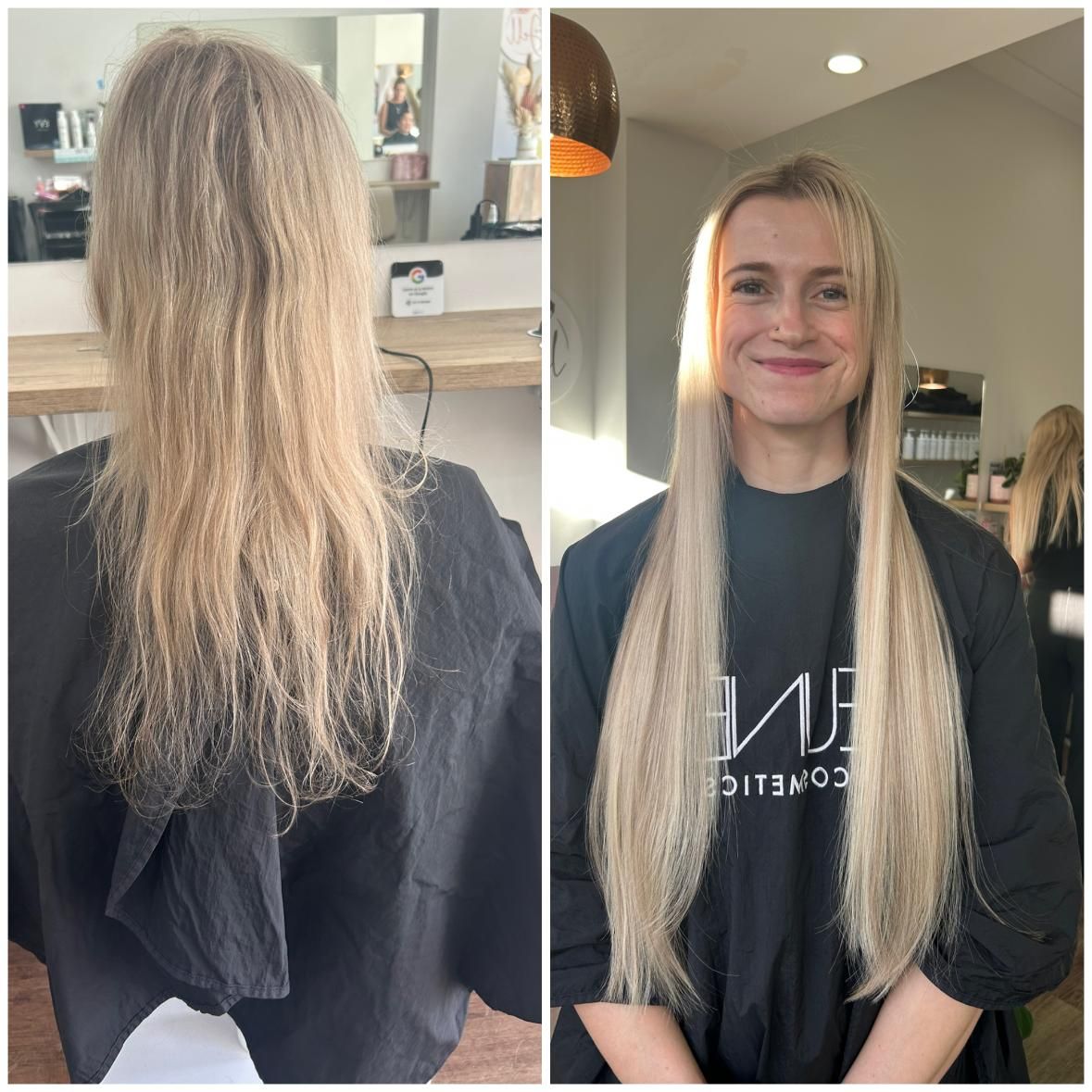A Before and After Photo of a Woman's Hair — Hair By Jell In Airlie Beach, QLD
