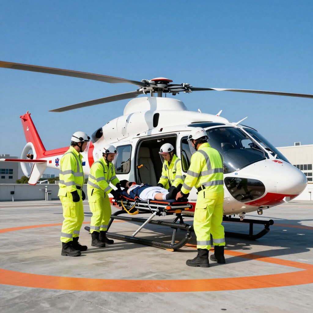 Traslado aéreo médico con equipo profesional