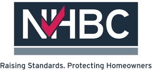 A logo for nhbc raising standards protecting homeowners