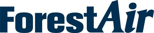 Logo ForestAir en bleu foncé.